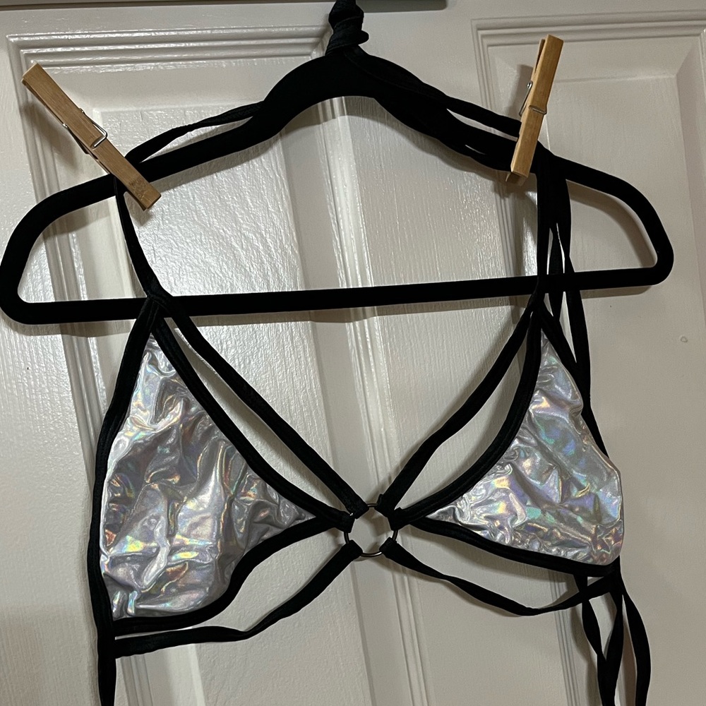 Rolita Couture - Butterfly Kisses Wrap Top Silver